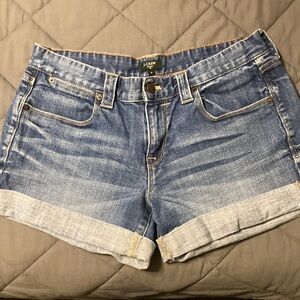 J. Crew Women's Roll-Cuff Denim Shorts in Blue